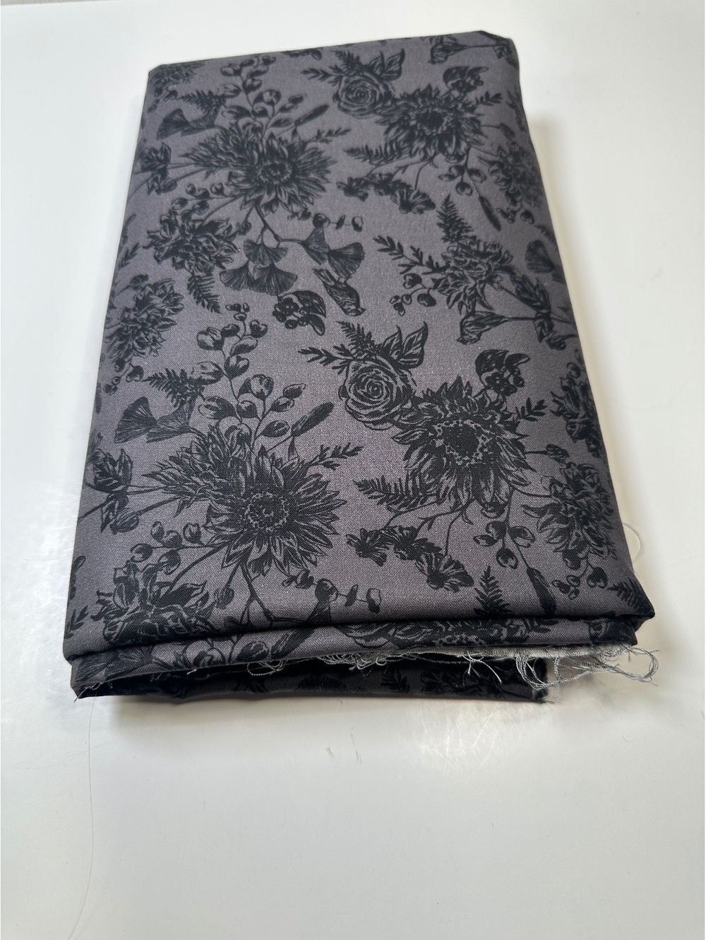 Charcoal Black Floral Joann’s Keepsake Calico Gothic Dark Academia 5 Yards x 45”